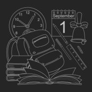 Vector cartoon style school icons