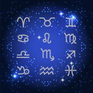 Set of Symbol Zodiac Sign Diamond Vector Illustration N2