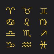 Set of Symbol Zodiac Sign Vector Illustration N16