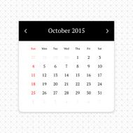 Calendar page for October 2015 N5