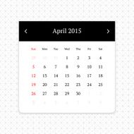 Calendar page for April 2015 N3