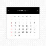 Calendar page for March 2015 N2