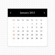 Calendar page for January 2015