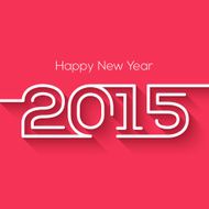 Happy new year 2015 greeting card design with long shadow N3