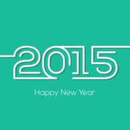 Happy new year 2015 greeting card design with shadow