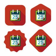 Calendar flat icon with long shadow eps10 N5