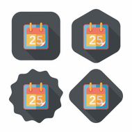 Calendar flat icon with long shadow eps10 N6
