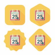 Calendar flat icon with long shadow eps10 N8