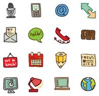 Communication doodle icons