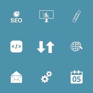 SEO Internet Sign Vector Icon Design Set 6