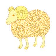 cute sheep with golden curl