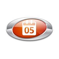 Calender Sign Orange Vector Icon Button