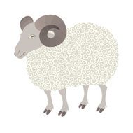 cute sheep with curl N3