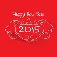 new year 2015 goat logo symbol flat icon