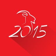 new year 2015 goat logo symbol flat icon N2