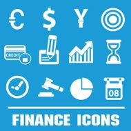 Financial icons clean vector