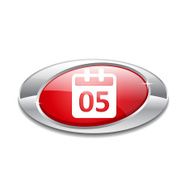 Calender Sign Red Vector Icon Button N2