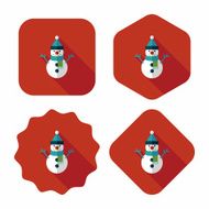 snowman flat icon with long shadow eps10 N26