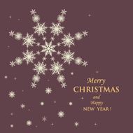 Christmas and New Year&#039;s invitation ornament snowflake Retro h