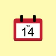 Vector Love Valentine Day Calendar
