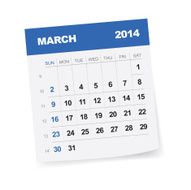 March 2014 Calendar - Illustration