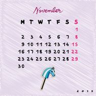 Horses November calendar 2015