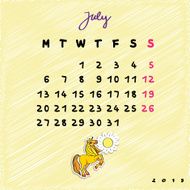 Horses july calendar 2015