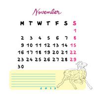 November sheep caledar 2015