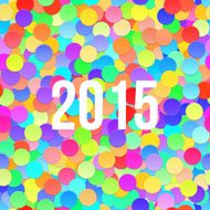 Happy 2015 new year with confetti Vector