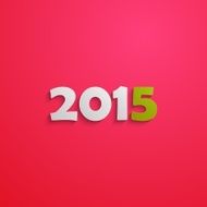 Happy new 2015 year creative poster design holiday illustration with N2