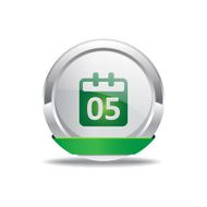 Calender Sign Green Vector Icon Button N2