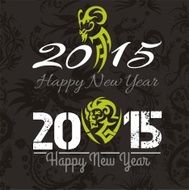 new year card with goat vector illustration