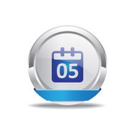 Calender Sign Blue Vector Icon Button