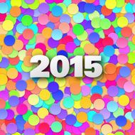 Happy 2015 new year with confetti Vector N3