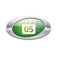 Calender Sign Green Vector Icon Button N3