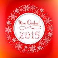 Christmas round frame with Congratulation Text and Snowflakes G