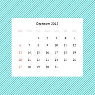 Calendar page for December 2015 N4