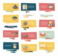 Chinese New Year flat banner background set eps10 N5