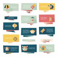 Chinese New Year flat banner background set eps10 N7