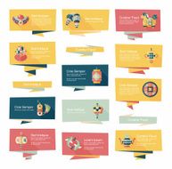 Chinese New Year flat banner background set eps10 N9