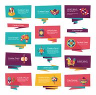 Chinese New Year flat banner background set eps10 N16