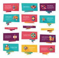 Chinese New Year flat banner background set eps10 N19