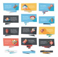 Chinese New Year flat banner background set eps10 N22