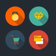 Basic Flat icon set