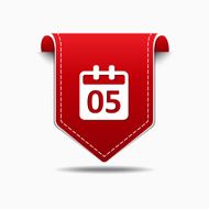 Calender Sign Red Vector Icon Design N3