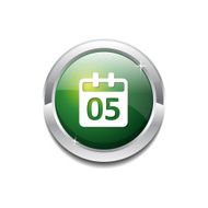 Calender Sign Green Vector Icon Button N4