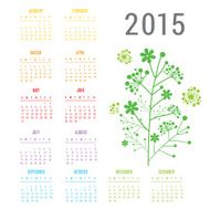 Calendar 2015 Flower Vector