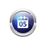 Calender Sign Blue Vector Icon Button N3