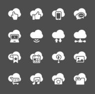 cloud computing icon set vector eps10 N2