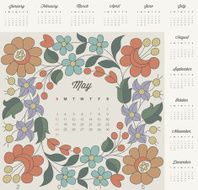 Retro vintage style calendar design N2